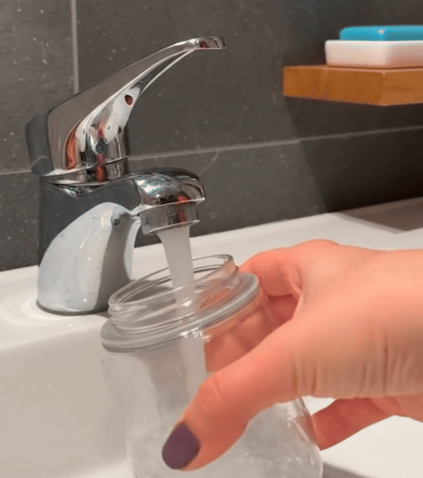 Fill with water