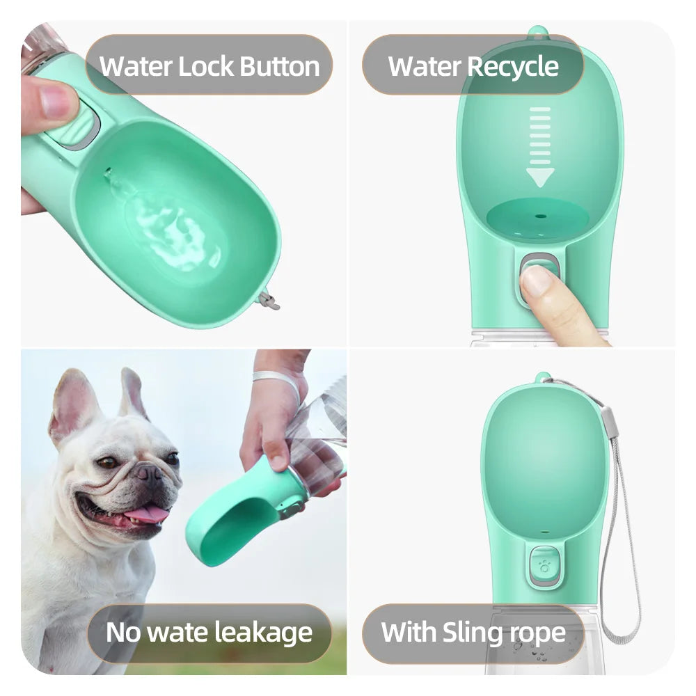 Portable Dog Water Bottle (Leak-Proof, One-Touch Design)